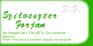 szilveszter forjan business card